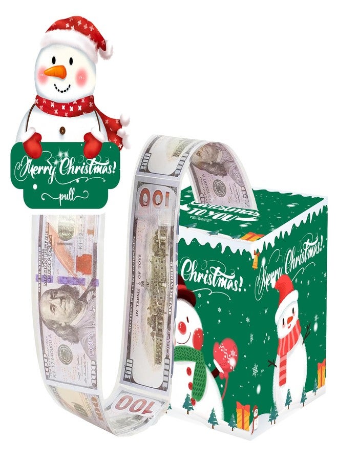 Mivofun DIY Christmas Money Box for Cash Gift Pull, Creative Surprise Cash Holders with 50Pcs Transparent Bags, Holiday Gift Presentation for Funny Xmas Party Favors (Green Snowman) - Image 1